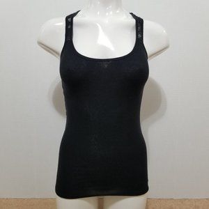 American Eagle top Small floral lace back solid front ribbed tank cami layering